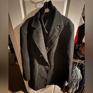 Chaps Men's Classic Black Pea Coat